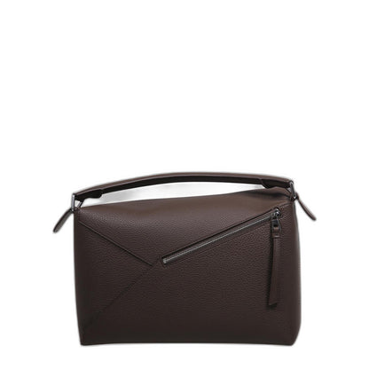 Large Puzzle Edge Bag In Grained Calfskin