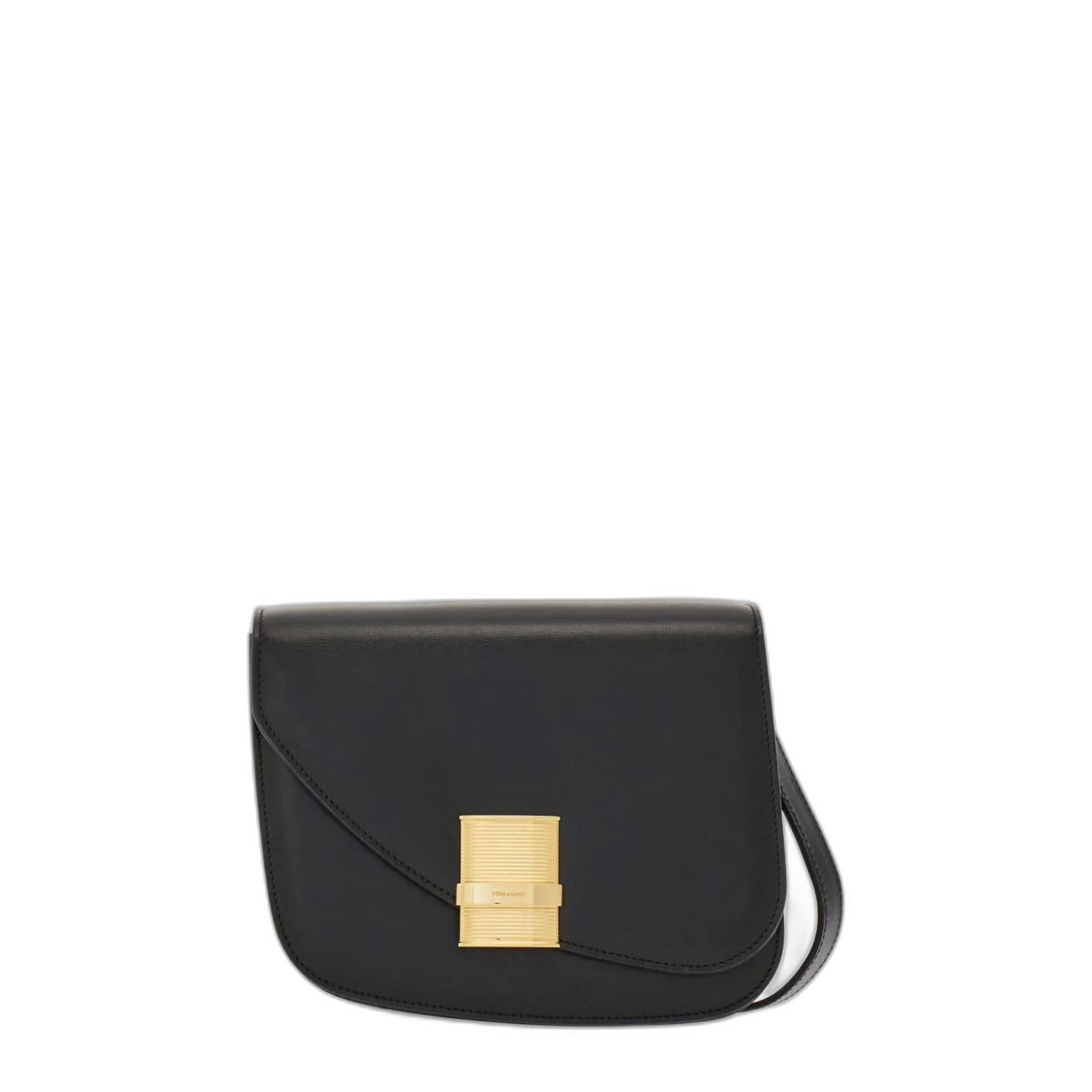 Ferragamo Fiamma Asymmetric Foldover Top Crossbody Bag