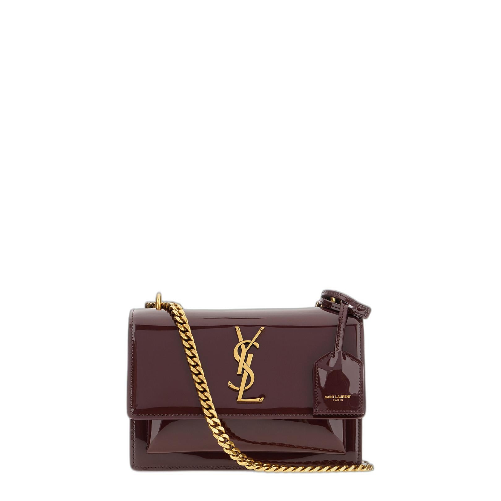 Sunset Small Patent Leather Shoulder Bag in Pink