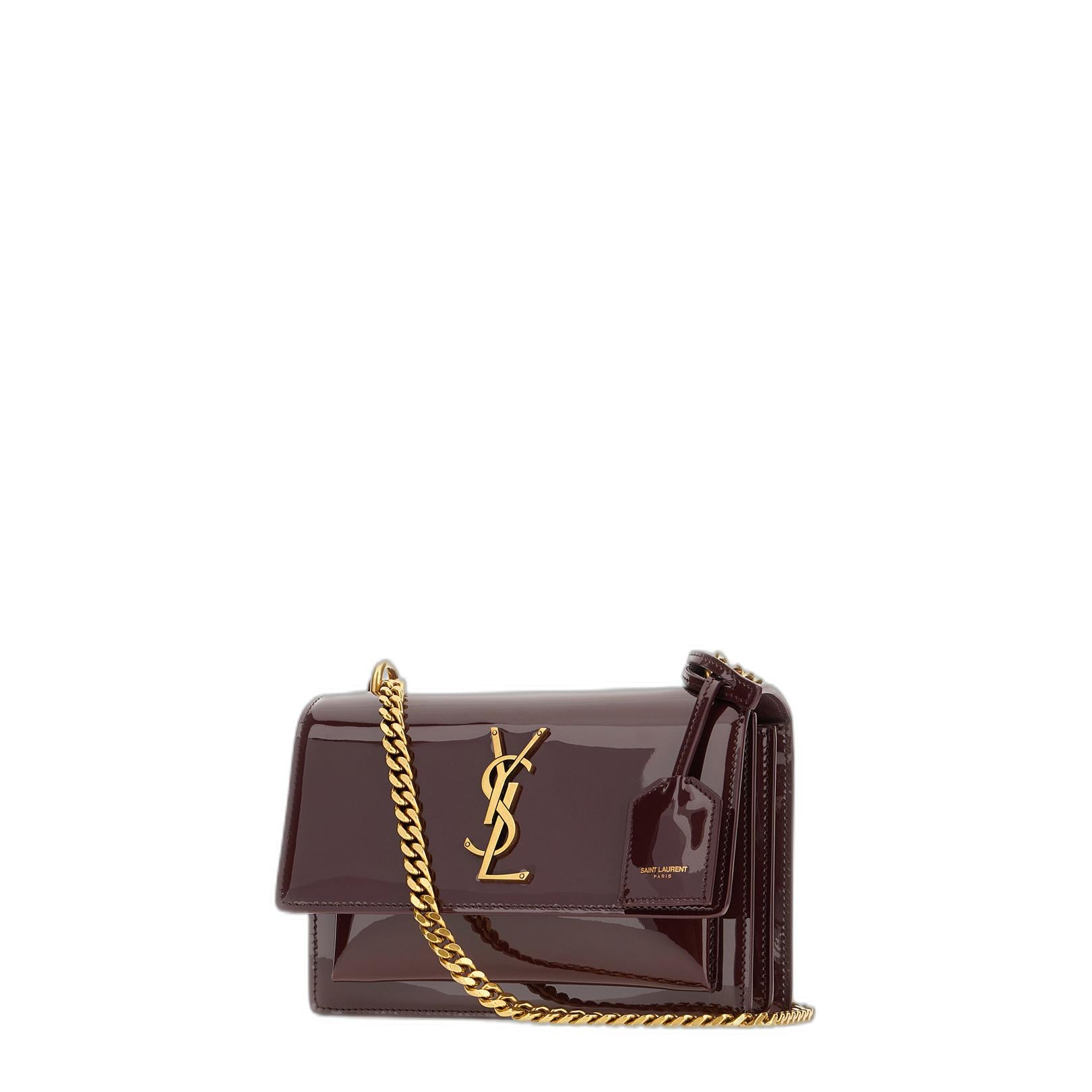 Sunset Small Patent Leather Shoulder Bag in Pink