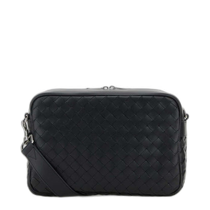 石墨色皮革中号相机斜挎包