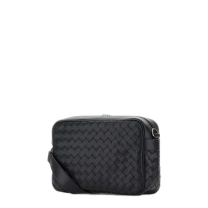 石墨色皮革中号相机斜挎包