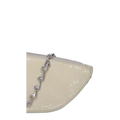Micro Shield Small Lamb Leather Crossbody - Beige