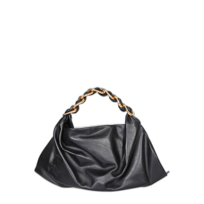 Black Leather Medium Swan Handbag