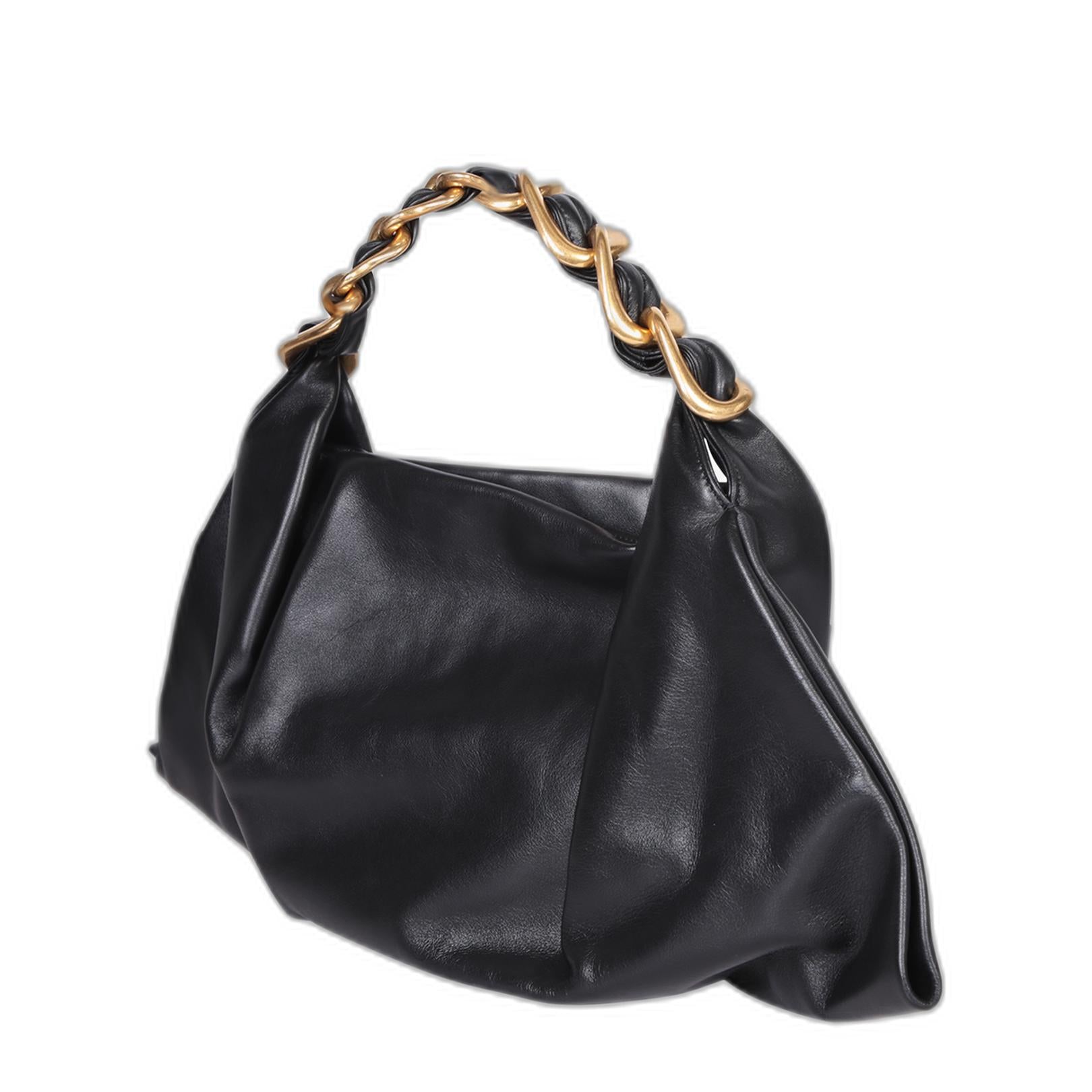 Black Leather Medium Swan Handbag