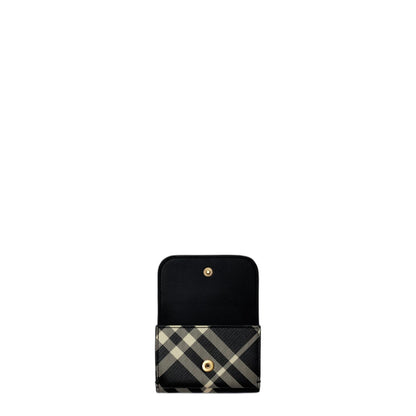 Check Compact Wallet in Black/calico