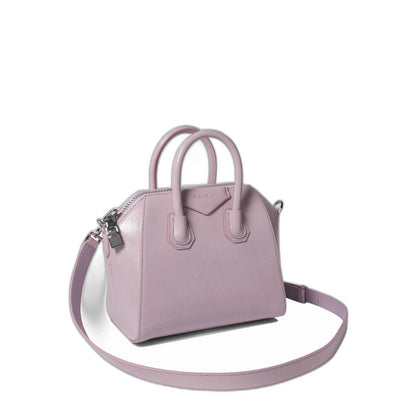 Pink Leather Antigona Top Handle Bag