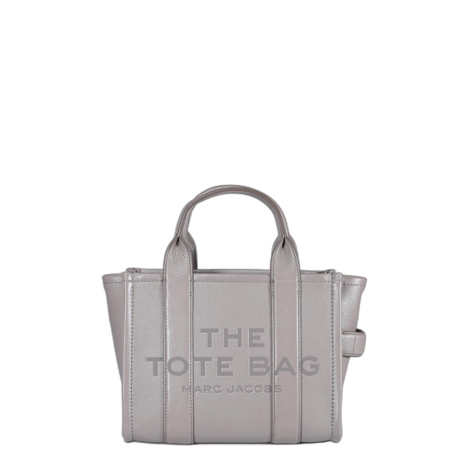 Small Full Grain Leather Tote - Cement