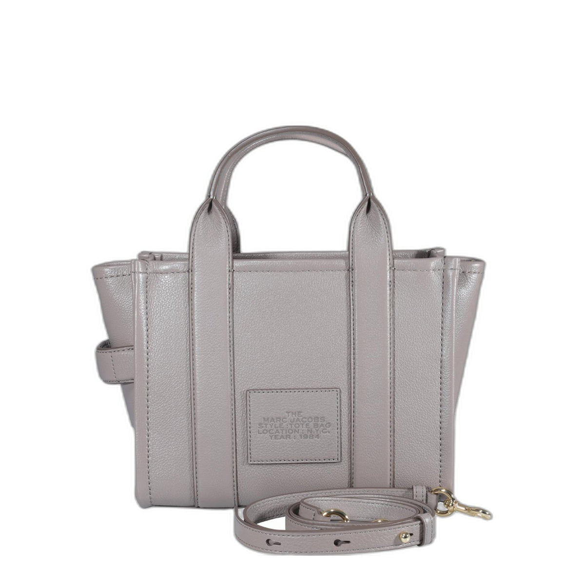 Small Full Grain Leather Tote - Cement