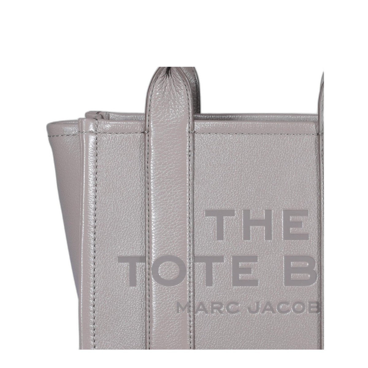 Small Full Grain Leather Tote - Cement