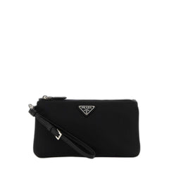 Logo-Plaque Zipped Clutch Bag