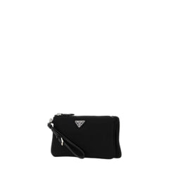 Logo-Plaque Zipped Clutch Bag