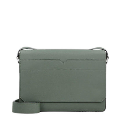 V-line Leather Messenger Bag