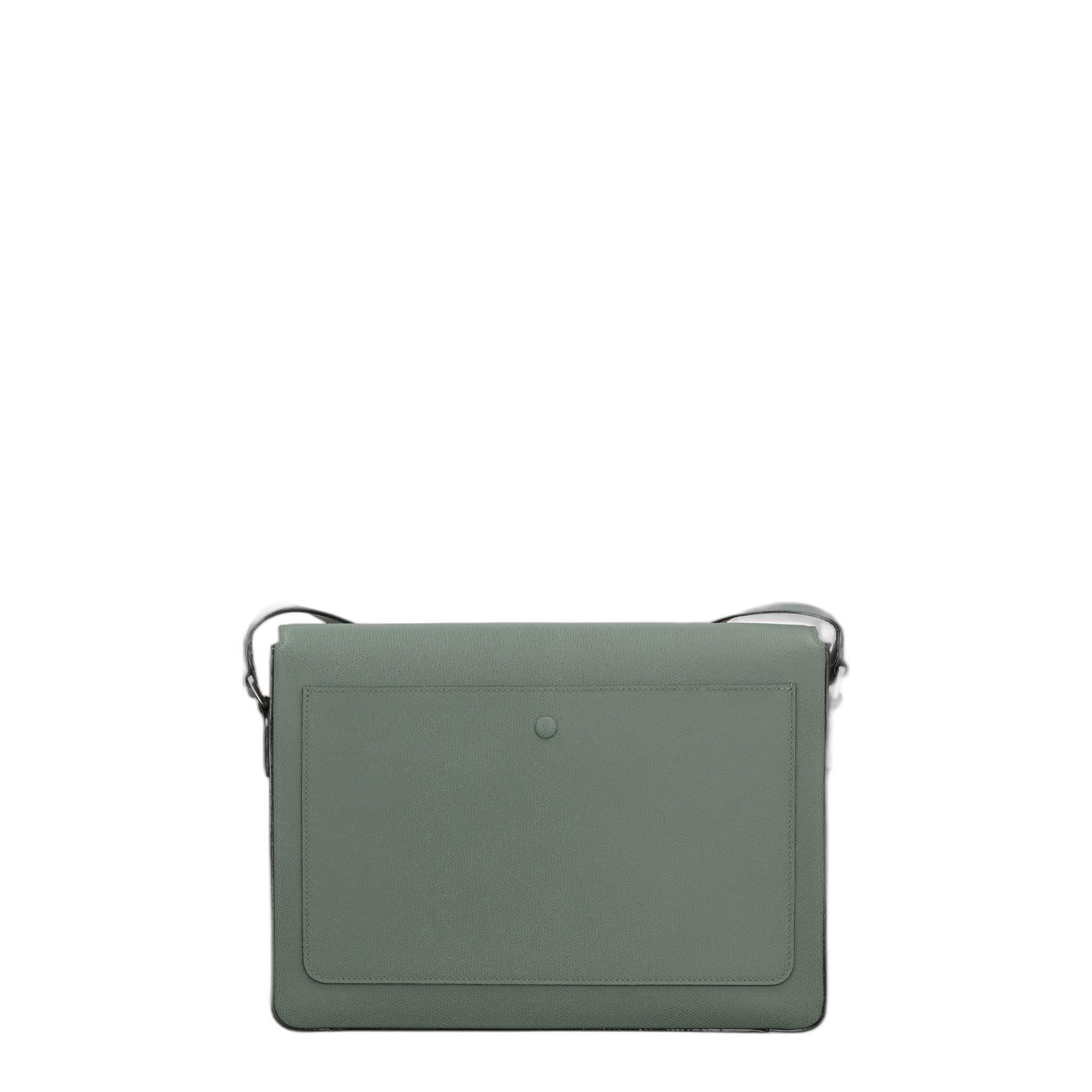 V-line Leather Messenger Bag