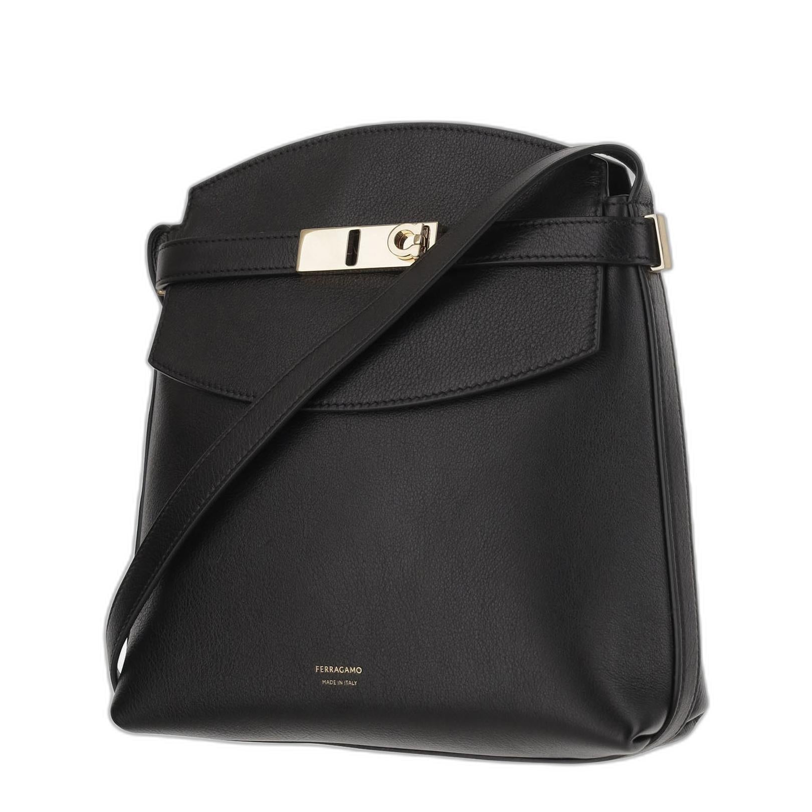 Ferragamo Calfskin Leather Hug Shoulder Bag