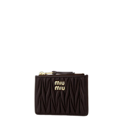 Miu Miu Brown Nappa Leather Card Holder
