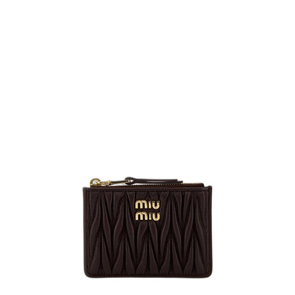 Miu Miu Brown Nappa Leather Card Holder