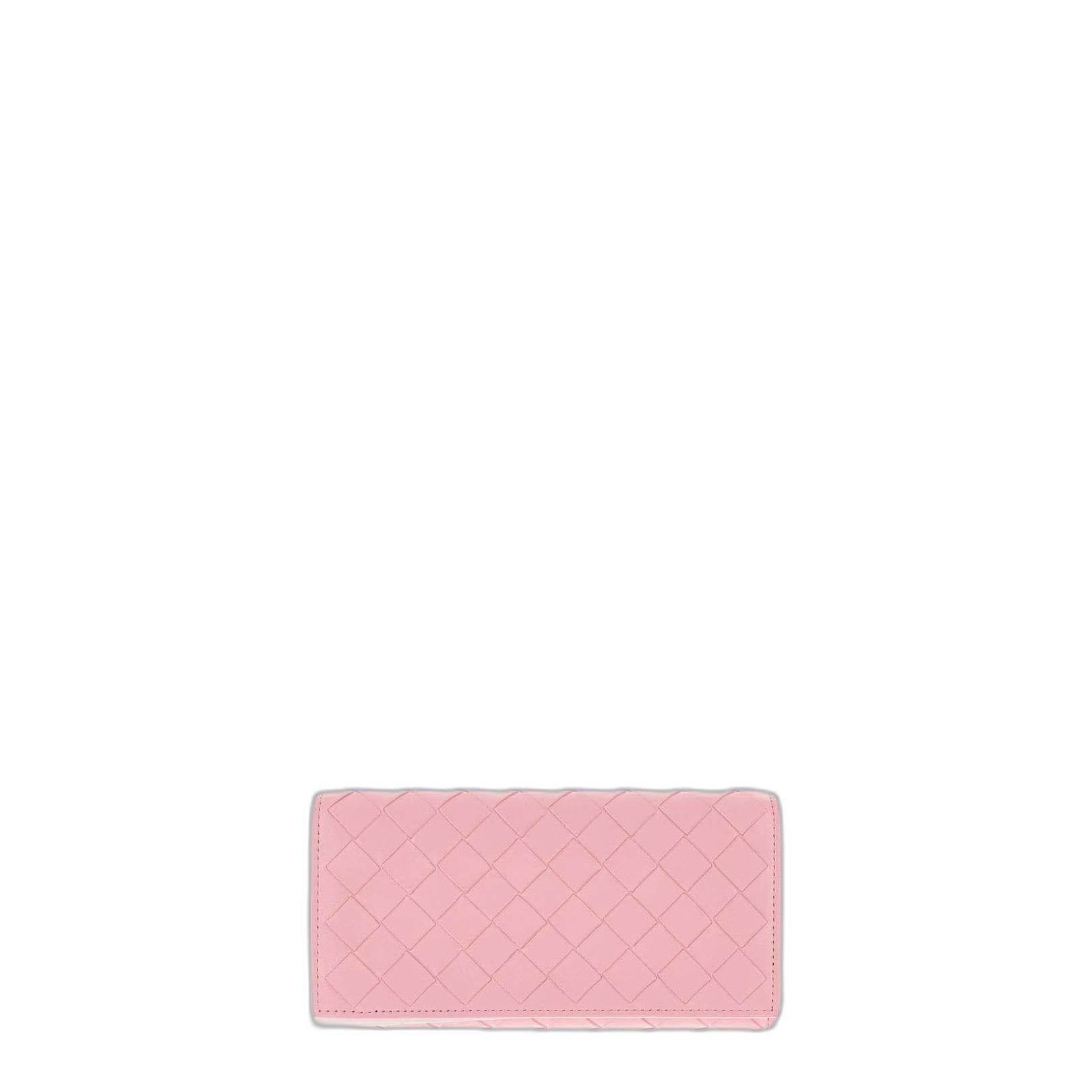Bottega Veneta Intrecciato Nappa Continental Wallet - Pink