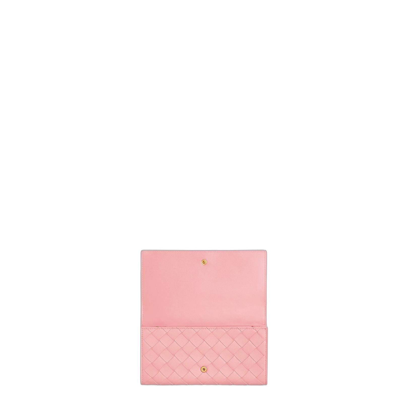 Bottega Veneta Intrecciato Nappa Continental Wallet - Pink
