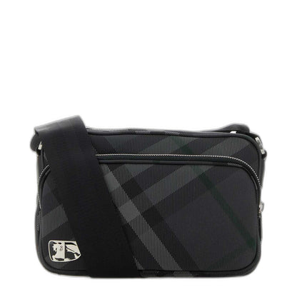 Burberry Embroidered Cavnas Grid Crossbody Bag