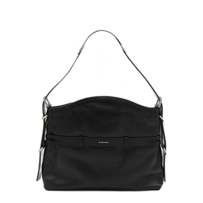 Givenchy Voyoum Medium Shoulder Bag In Shiny Leather - Black