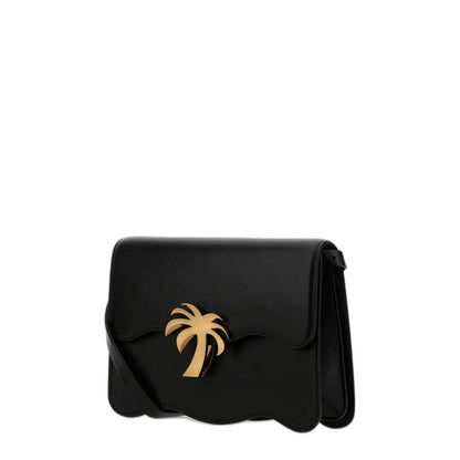Palm Beach Calfskin Shoulder Bag - Black/Gold
