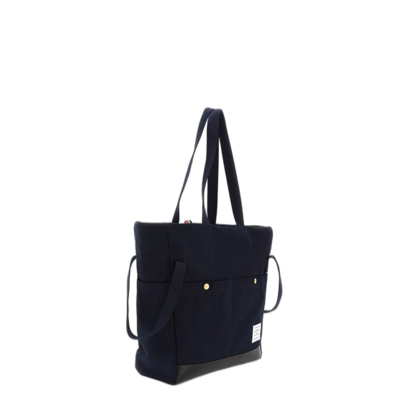 Thom Browne Cotton Pocket Tote Bag