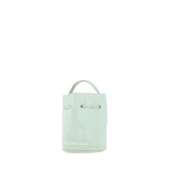 Wheel Xs Drawstring Bucket In Light Green, Silver hardware