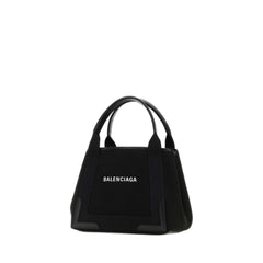 Navy Cabas Organic Cotton Small Tote Bag Black