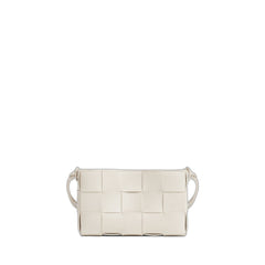 Baguette Pochette In White Chalk & Gold