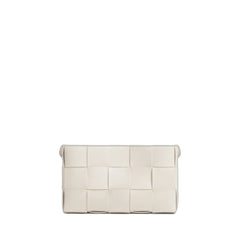 Baguette Pochette In White Chalk & Gold