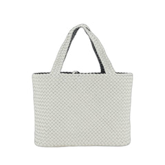 Bicolor Tote Bag In White White Thunder & Silver