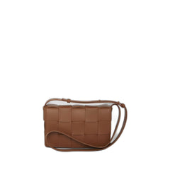 Cassette Crossbody Bag In Cognac Wood & Gold