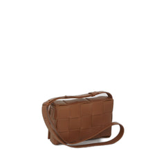 Cassette Crossbody Bag In Cognac Wood & Gold