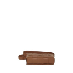 Cassette Crossbody Bag In Cognac Wood & Gold