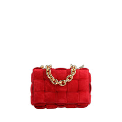 Chain Cassette Bag In Red Dark Red & Gold