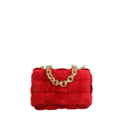 Chain Cassette Bag In Red Dark Red & Gold