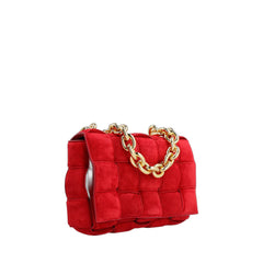 Chain Cassette Bag In Red Dark Red & Gold