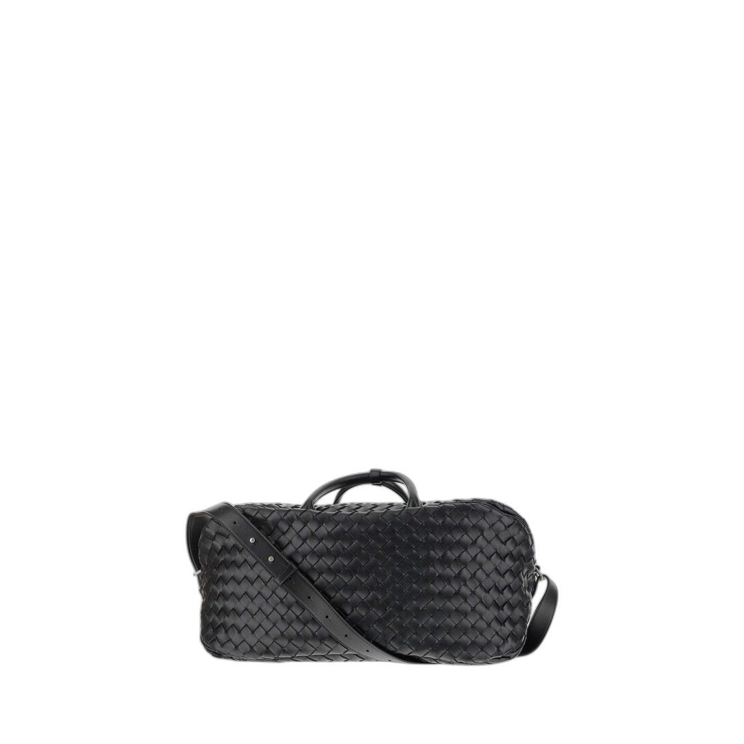 Classic Intrecciato Medium Foldable Duffle In Black