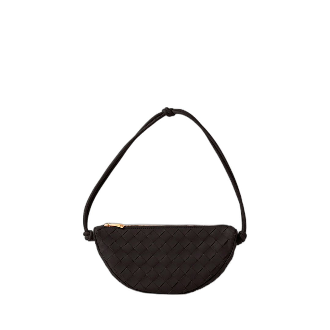 Half Moon Strap Pouch In Black Black & Gold