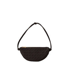 Half Moon Strap Pouch In Black Black & Gold