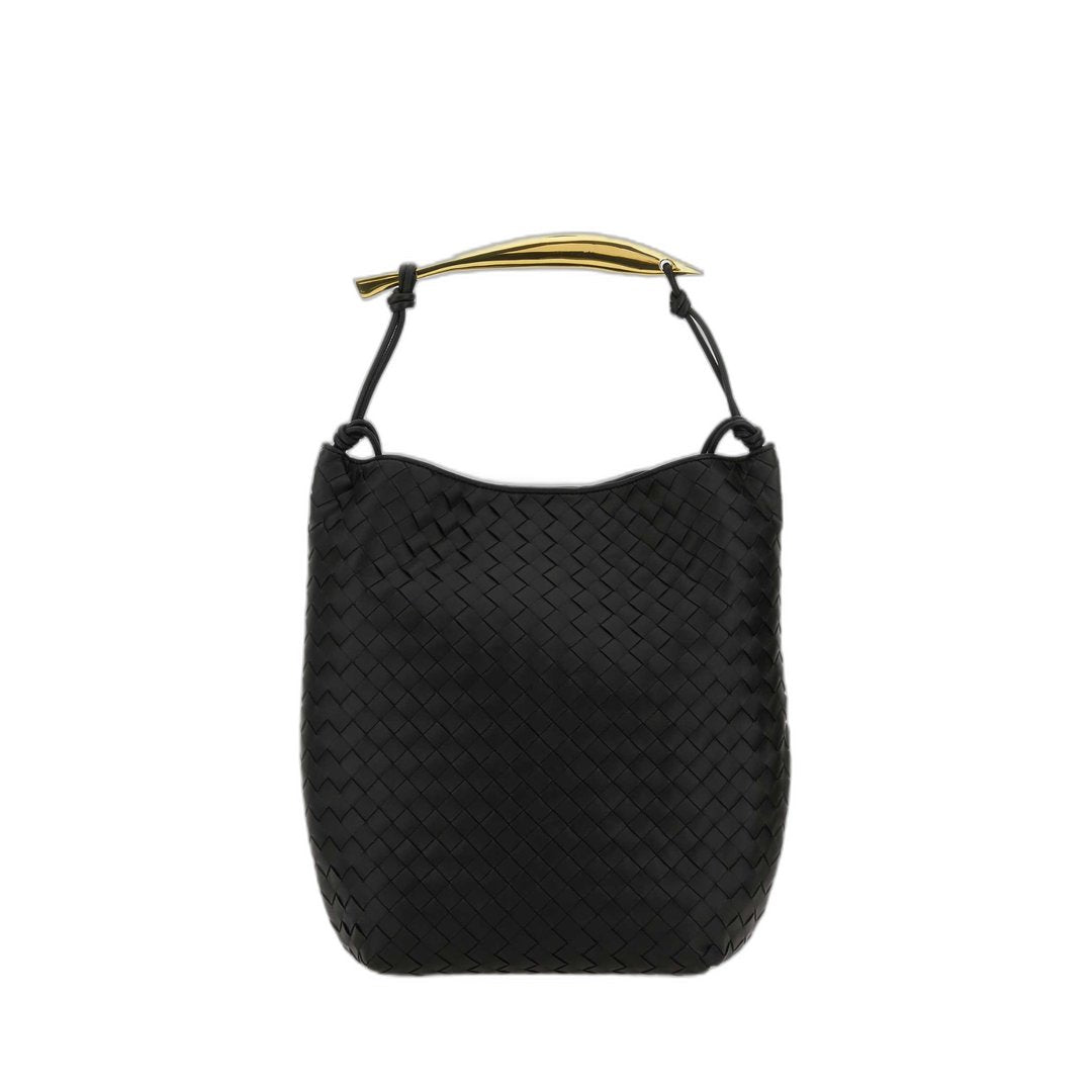 Intreccio 15 Nappa Borsa In Black Black & Brass