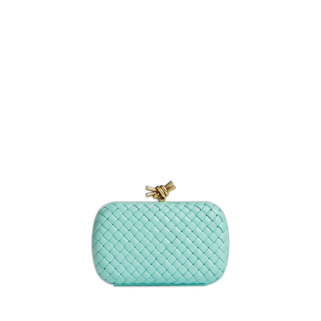 Knot Minaudiere Clutch In Blue Celadon & Muse