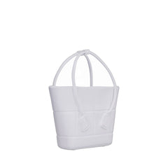 Mini Arco Shopping Tote Bag In White Chalk