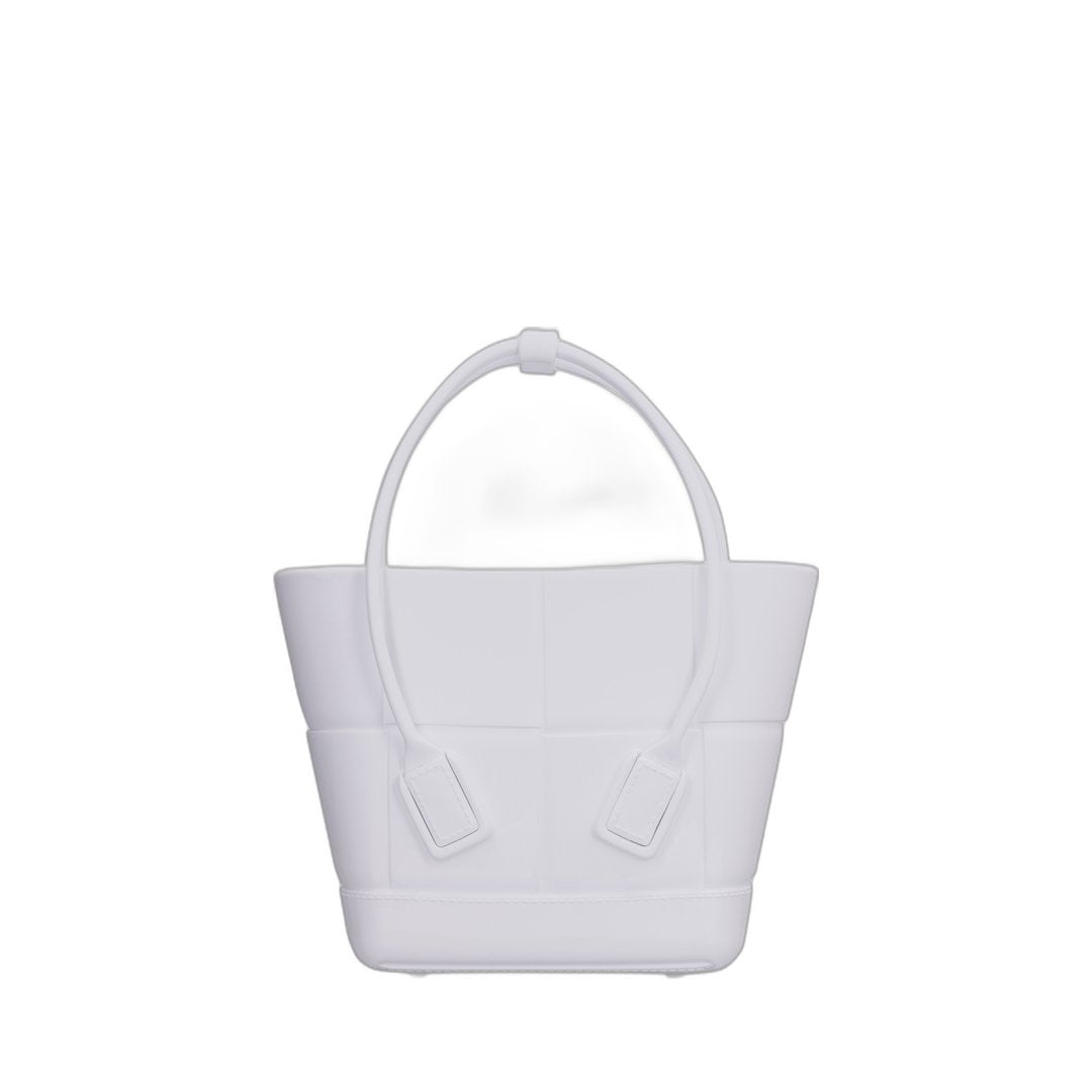 Mini Arco Shopping Tote Bag In White Chalk