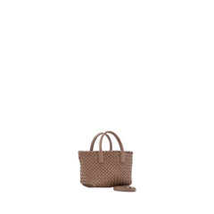 Mini Cabat Tote Bag In Brown White