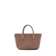 Mini Cabat Tote Bag In Brown White