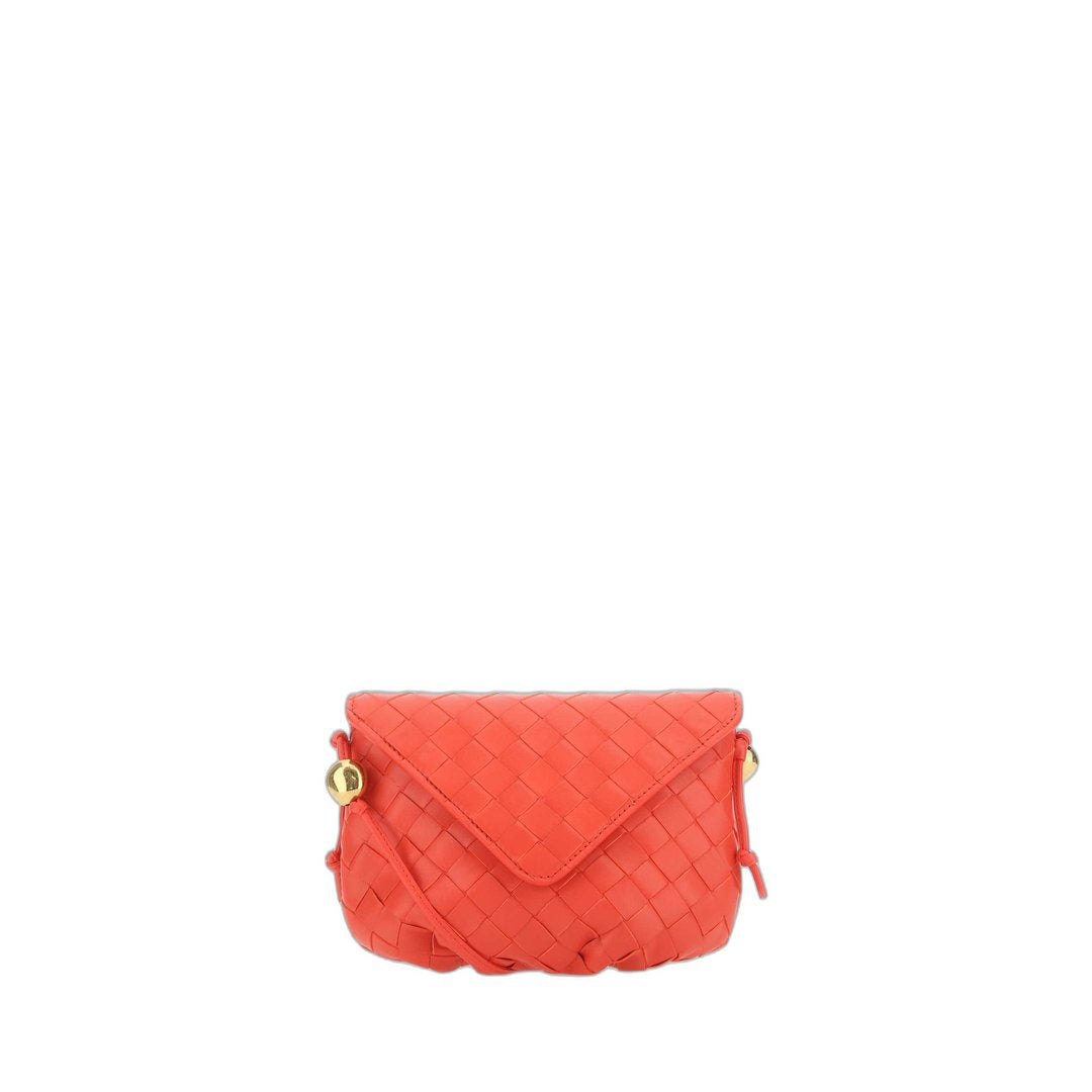 Mini Cross Body Pouch In Coral Sunburst & Gold