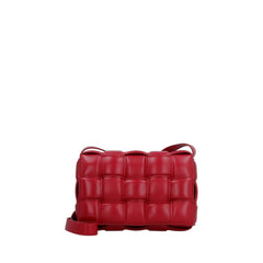 Padded Cassette Bag In Red Dark Red & Gold