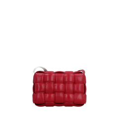 Padded Cassette Bag In Red Dark Red & Gold